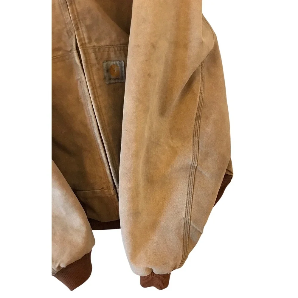 Vintage Carhartt J03 Hooded‎ Jacket Brown 4XL Thermal Lined USA Union Made
